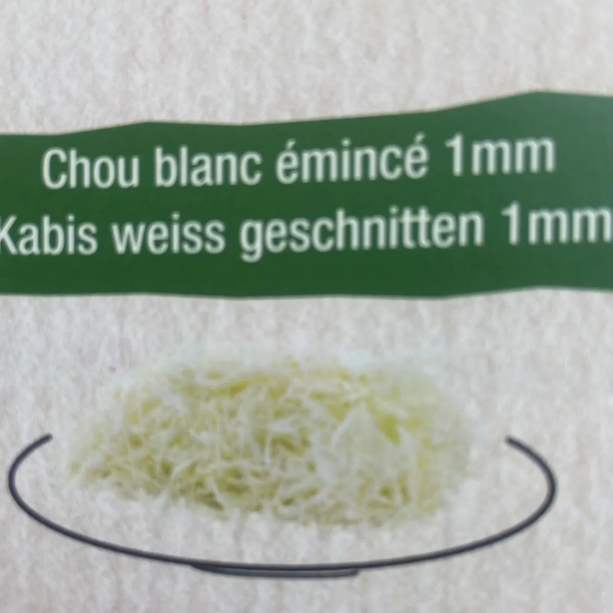Chou blanc émincé 1mm 500 g