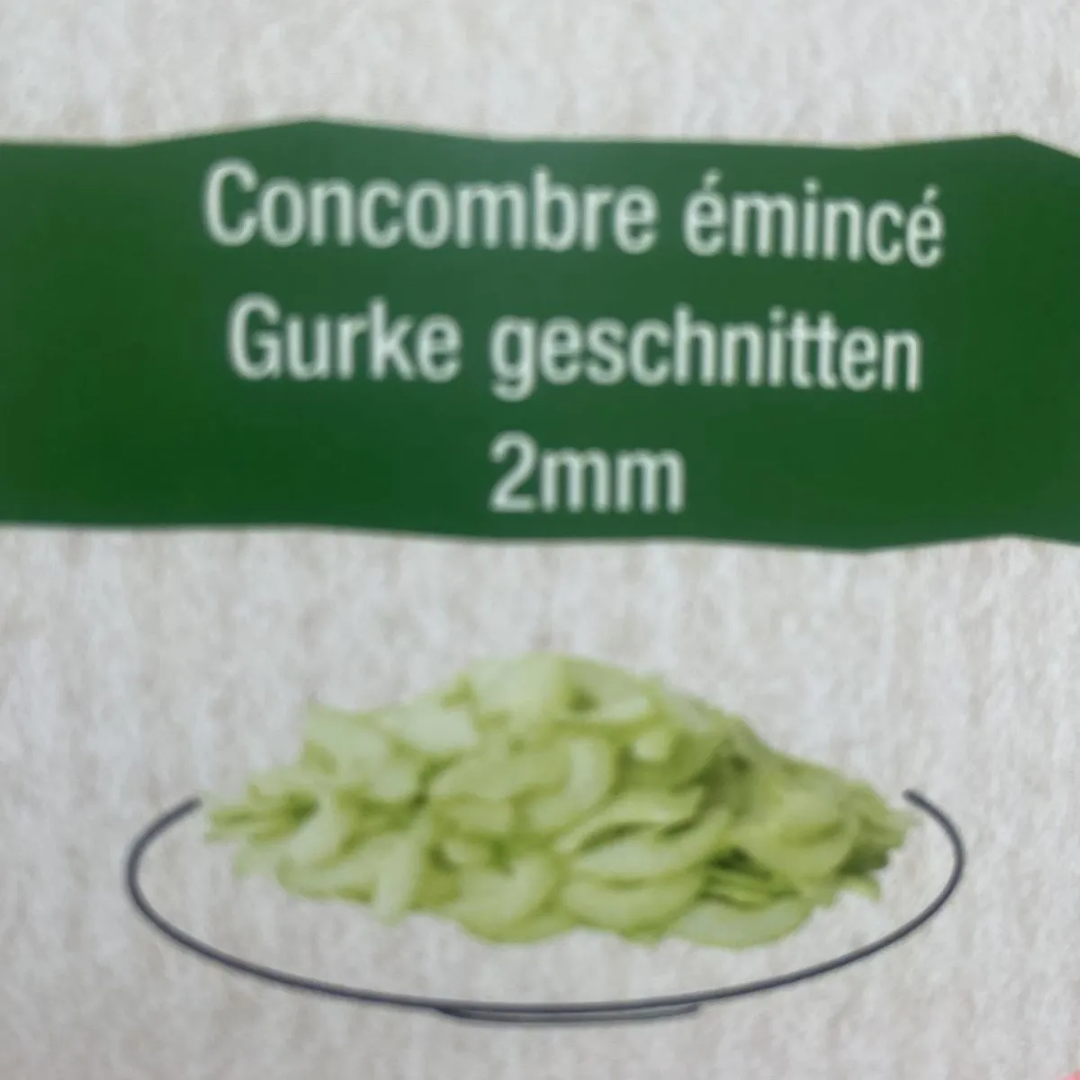 Concombre émincé 2mm 500gr