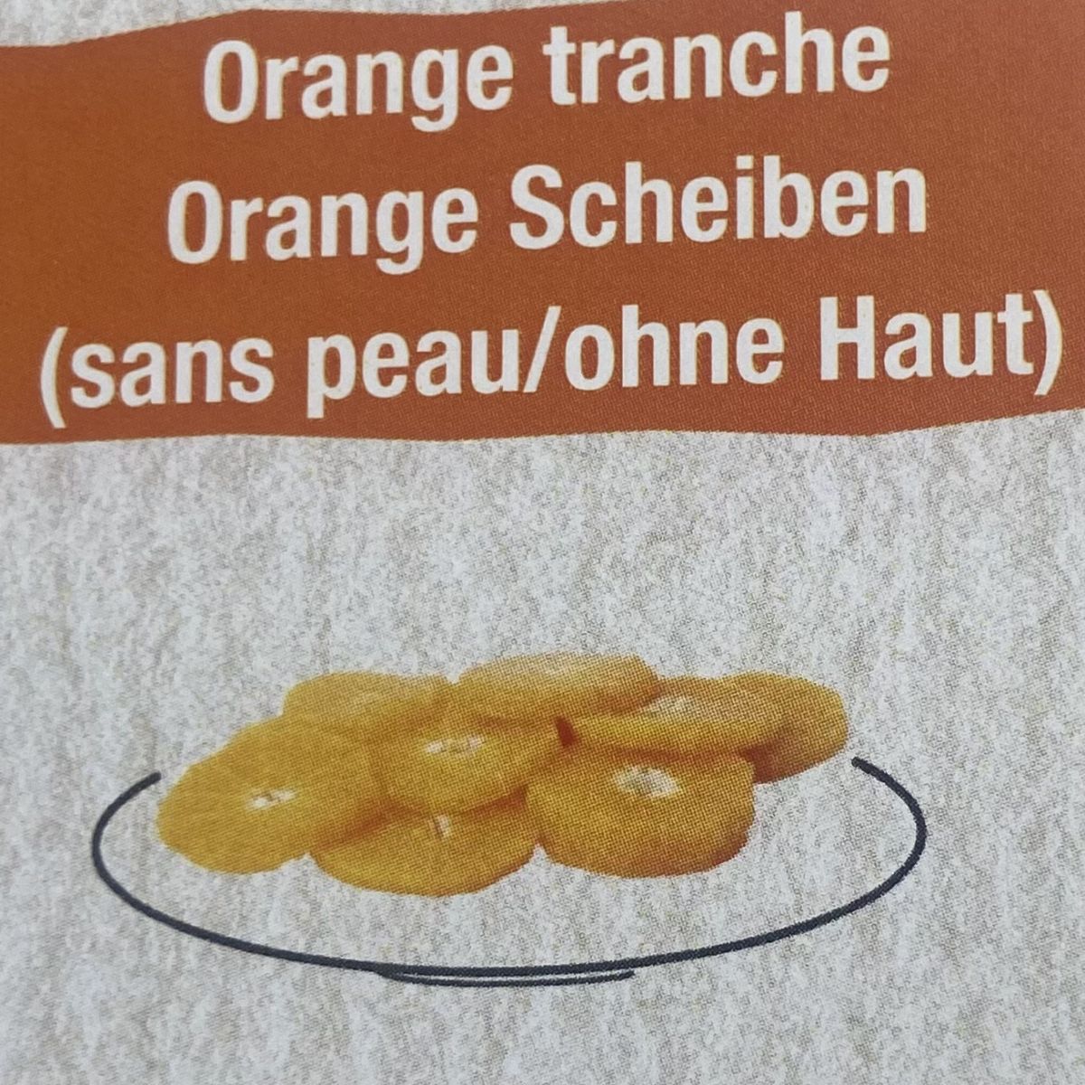 Oranges Tranches 20gr Sans peau 3Kg