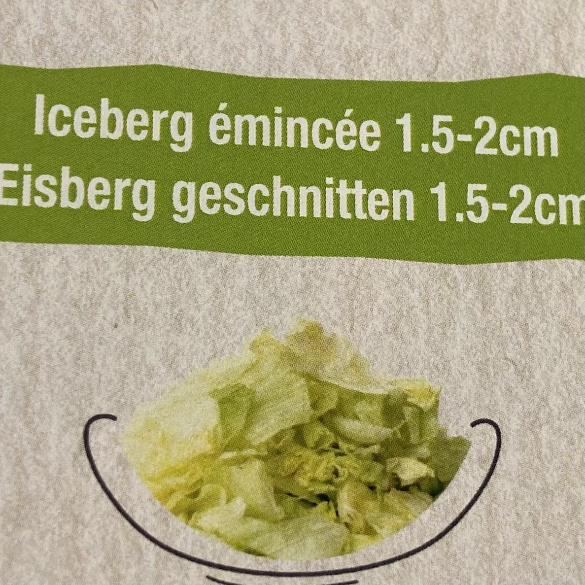 Salade Iceberg émincée 1,5-2cm 500Gr