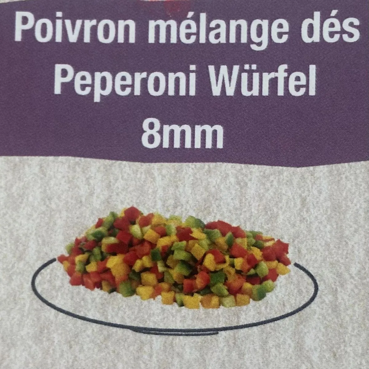 Poivron Mélange dés 8mm 500Gr