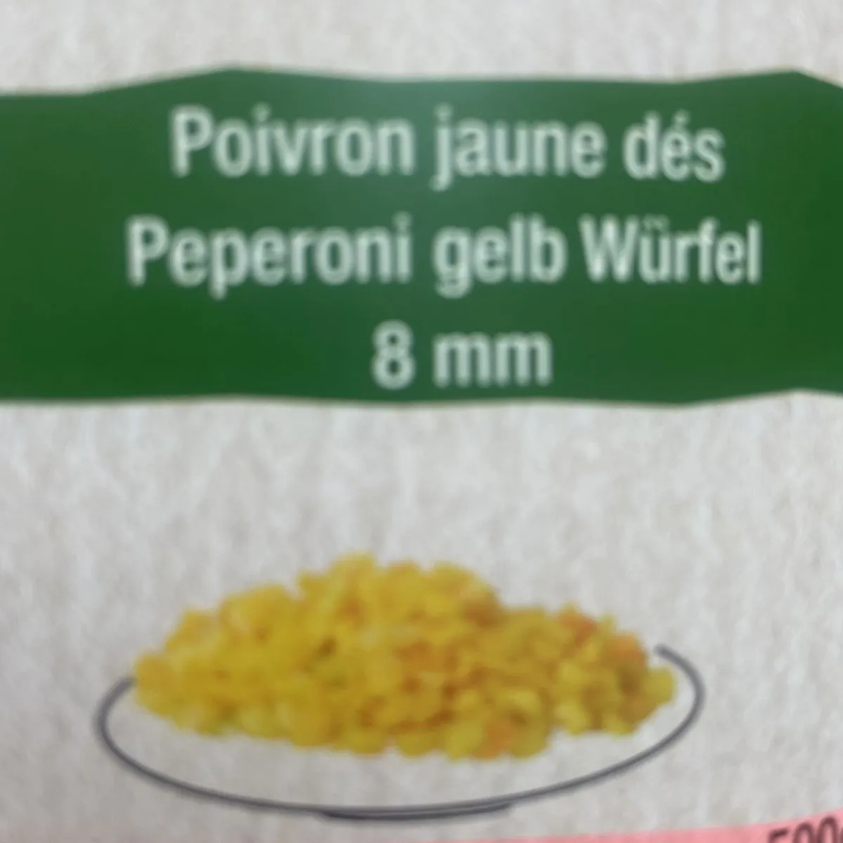 Poivrons Jaunes dés 8mm 500g