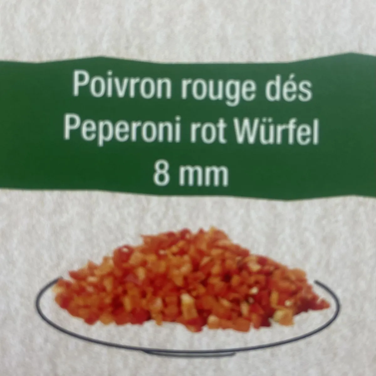 Poivrons Rouges dés 8mm 500 gr